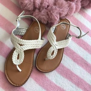 Wonder Nation Girls White Sandals